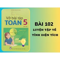 Vở bài tập Toán lớp 5 bài 102 Luyện tập về tính diện tích có đáp án