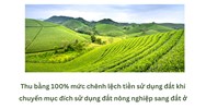 Thu bằng 100% mức chênh lệch tiền sử dụng đất khi chuyển mục đích sử dụng đất nông nghiệp sang đất ở