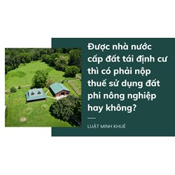 Được nhà nước cấp đất tái định cư thì có phải nộp thuế sử dụng đất phi nông nghiệp hay không?
