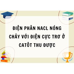 Điện phân NaCl nóng chảy với điện cực trơ ở catot thu được?