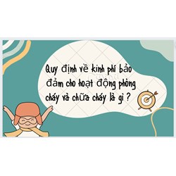 Quy định về kinh phí bảo đảm cho hoạt động phòng cháy và chữa cháy là gì ?