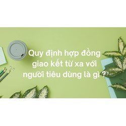 Quy định hợp đồng giao kết từ xa với người tiêu dùng là gì ?