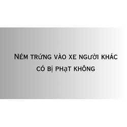 Ném trứng vào xe người khác có bị phạt không