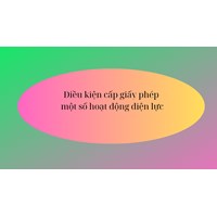 Điều kiện hoạt động phát điện, truyền tải, phân phối, bán buôn, bán lẻ, xuất khẩu, nhập khẩu điện, tư vấn chuyên ngành điện lực