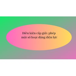 Điều kiện hoạt động phát điện, truyền tải, phân phối, bán buôn, bán lẻ, xuất khẩu, nhập khẩu điện, tư vấn chuyên ngành điện lực