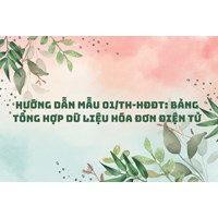 Hướng dẫn Mẫu 01/TH-HĐĐT: Bảng tổng hợp dữ liệu hóa đơn điện tử
