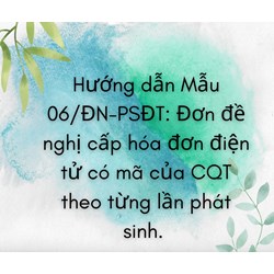 Mẫu đơn đề nghị cấp hóa đơn điện tử có mã theo từng lần phát sinh