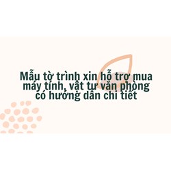 Mẫu tờ trình xin hỗ trợ mua máy tính, vật tư văn phòng chi tiết