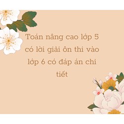 Toán nâng cao lớp 5 có lời giải ôn thi vào lớp 6 có đáp án chi tiết