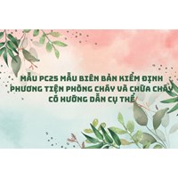 Mẫu PC25 Mẫu Biên bản kiểm định phương tiện phòng cháy và chữa cháy có hướng dẫn cụ thể