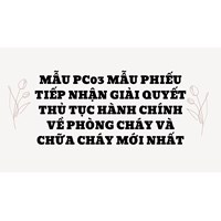 Mẫu PC03 Mẫu phiếu tiếp nhận giải quyết thủ tục hành chính về phòng cháy và chữa cháy mới nhất