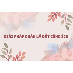 Giải pháp quản lý đất công ích theo quy định Luật đất đai