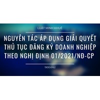 Nguyên tác áp dụng giải quyết thủ tục đăng ký doanh nghiệp theo Nghị định 01/2021/NĐ-CP