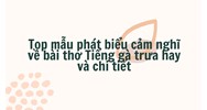 Top mẫu phát biểu cảm nghĩ về bài thơ Tiếng gà trưa hay và chi tiết
