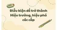 Điều kiện để trở thành Hiệu trưởng, hiệu phó các cấp