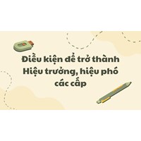 Điều kiện để trở thành Hiệu trưởng, hiệu phó các cấp