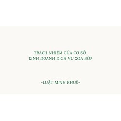 Trách nhiệm của cơ sở kinh doanh dịch vụ xoa bóp