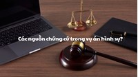 Các nguồn chứng cứ trong vụ án hình sự