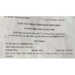Cấp giấy xác nhận tình trạng hôn nhân khi chồng đã mất?