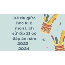 Đề thi giữa học kì 2 môn Lịch sử lớp 11 có đáp án mới nhất