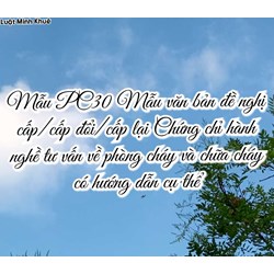 Mẫu PC30 Mẫu văn bản đề nghị cấp/cấp đổi/cấp lại Chứng chỉ hành nghề tư vấn về phòng cháy và chữa cháy có hướng dẫn cụ thể