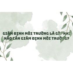 Giám định môi trường là gì? Khi nào cần giám định môi trường?