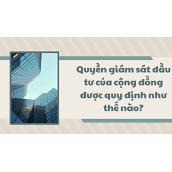 Quyền giám sát đầu tư của cộng đồng được quy định như thế nào?