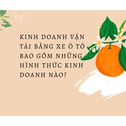 Kinh doanh vận tải bằng xe ô tô bao gồm những hình thức kinh doanh nào?