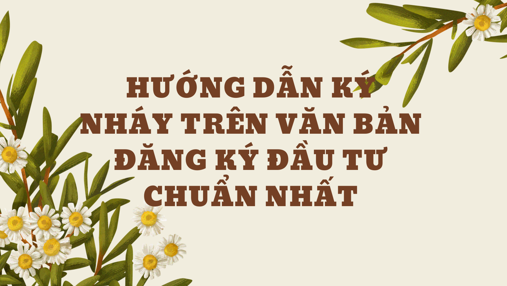 Hướng dẫn ký nháy trên văn bản đăng ký đầu tư chuẩn nhất