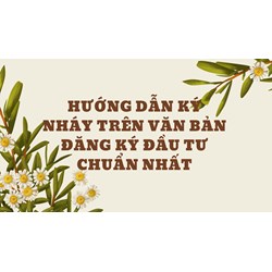 Hướng dẫn ký nháy trên văn bản đăng ký đầu tư chuẩn nhất