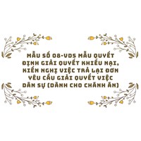 Mẫu số 08-VDS Mẫu Quyết định giải quyết khiếu nại, kiến nghị việc trả lại đơn yêu cầu giải quyết việc dân sự (dành cho Chánh án)