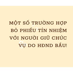 Một số trường hợp bỏ phiếu tín nhiệm với người giữ chức vụ do HĐND bầu
