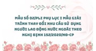 Mẫu số 02/PLI Phụ lục I Mẫu giải trình thay đổi nhu cầu sử  dụng người lao động nước ngoài theo Nghị định 152/2020/NĐ-CP