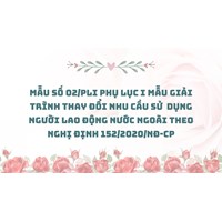 Mẫu số 02/PLI Phụ lục I Mẫu giải trình thay đổi nhu cầu sử  dụng người lao động nước ngoài theo Nghị định 152/2020/NĐ-CP