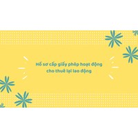 Hồ sơ cấp giấy phép hoạt động cho thuê lại lao động