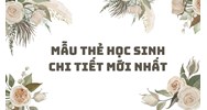Mẫu thẻ học sinh chi tiết mới nhất
