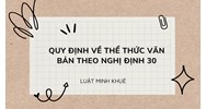 Quy định về thể thức văn bản theo Nghị định 30