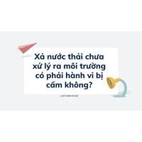 Xả nước thải chưa xử lý ra môi trường có phải hành vi bị cấm không?