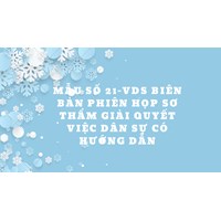 Mẫu số 21-VDS Biên bản phiên họp sơ thẩm giải quyết việc dân sự có hướng dẫn