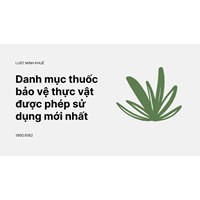 Danh mục thuốc bảo vệ thực vật được phép sử dụng mới nhất
