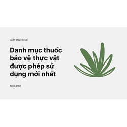 Danh mục thuốc bảo vệ thực vật được phép sử dụng mới nhất