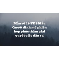 Mẫu Quyết định mở phiên họp phúc thẩm giải quyết việc dân sự (Mẫu số 23-VDS)