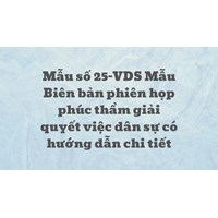 Mẫu số 25-VDS Mẫu Biên bản phiên họp phúc thẩm giải quyết việc dân sự có hướng dẫn chi tiết