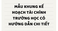 Mẫu khung kế hoạch tài chính trường học có hướng dẫn chi tiết