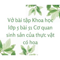 Vở bài tập Khoa học lớp 5 bài 51 Cơ quan sinh sản của thực vật có hoa