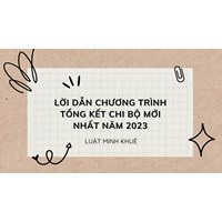 Lời dẫn chương trình tổng kết chi bộ mới và hay nhất