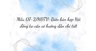 Mẫu 07-2/HĐTV: Biên bản họp Hội đồng tư vấn có hướng dẫn chi tiết