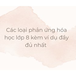 Các loại phản ứng hóa học lớp 8 kèm ví dụ đầy đủ nhất