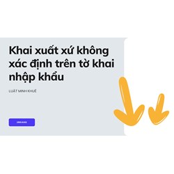 Khai xuất xứ không xác định trên tờ khai nhập khẩu