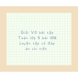 Giải Vở bài tập Toán lớp 5 bài 106 Luyện tập có đáp án chi tiết